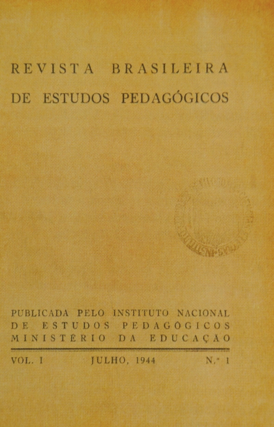 Revista Brasileira de Estudos Pedagógicos V. 1, Nº 1 Julho de 1944